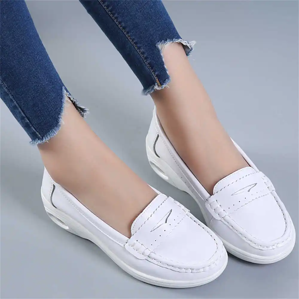 Women Shoes Made In Italy - Thick Sole Slipon White Trainers For