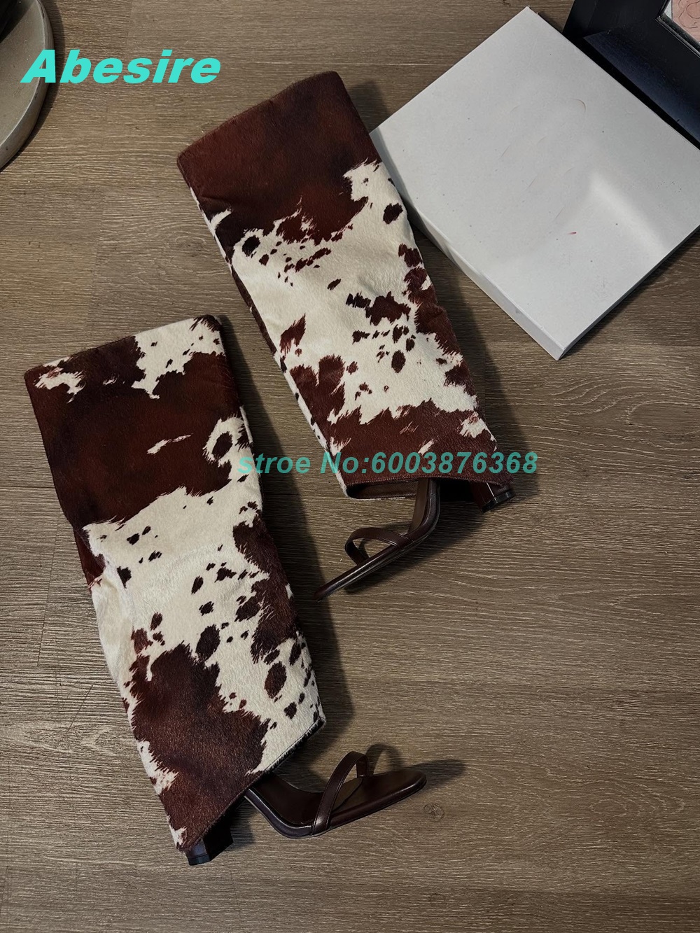 Cow Pattern Patchwork Suede Sa – Women Shoes Boots recenzja i cena