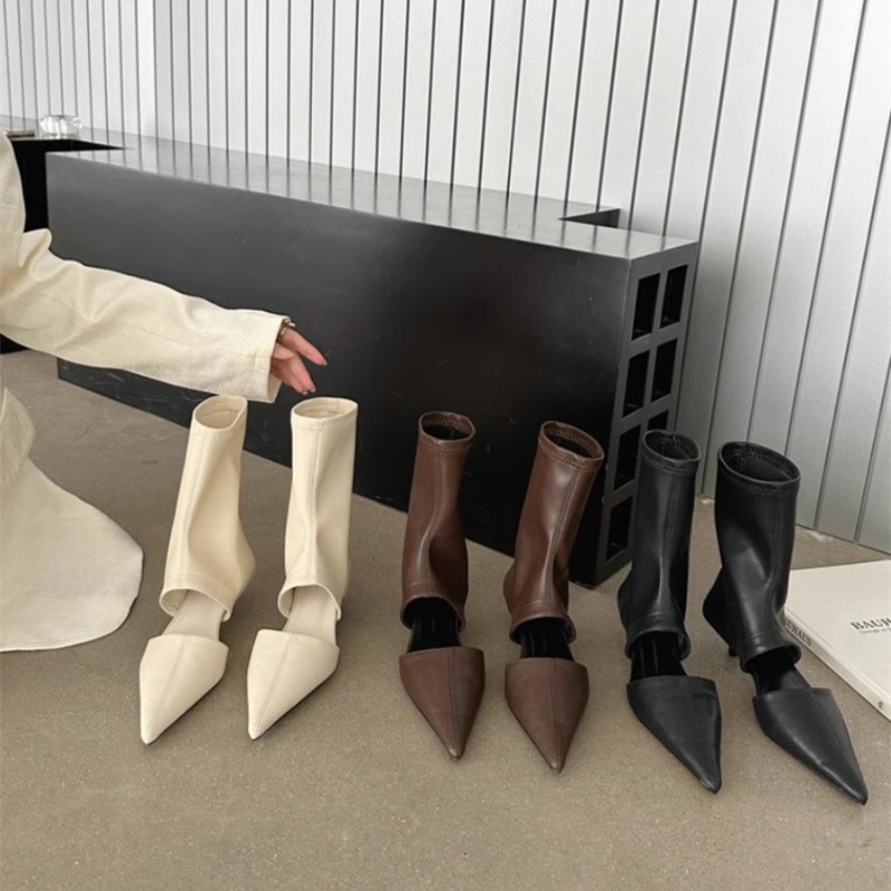 New Black Pointed Hollowed Out – Women Shoes Boots recenzja i cena