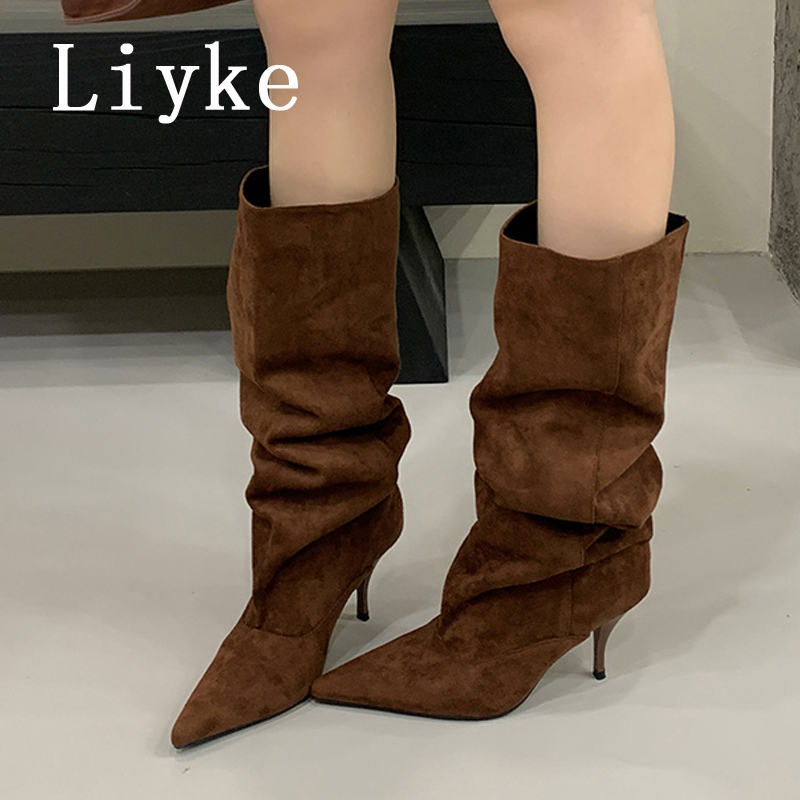 Liyke Autumn Winter Thin Kitte – High Knee Heel Boots recenzja i cena