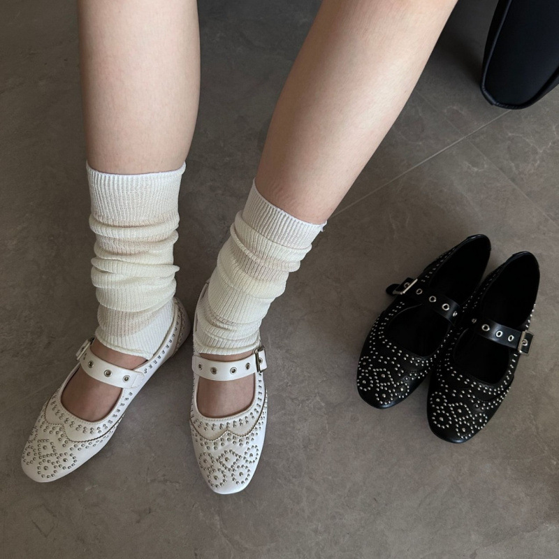 Retro Rivet Buckle Design Flat – Shoes For Women Flats recenzja i cena