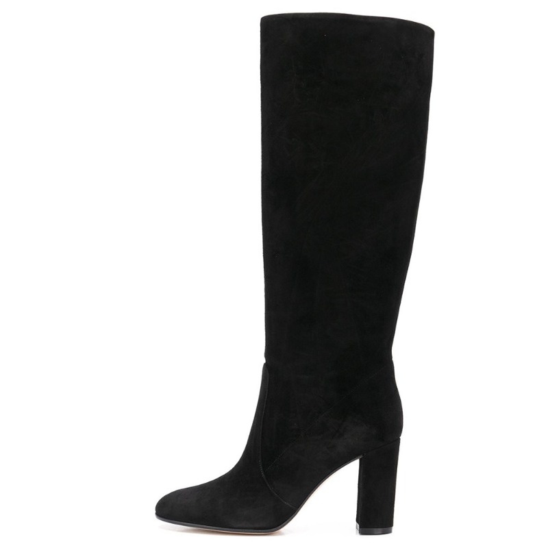 Retro Chunky Heel Long-leg Boo – High Knee Heel Boots recenzja i cena