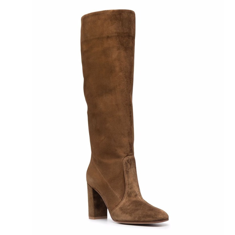 Retro Chunky Heel Long-leg Boo – High Knee Heel Boots recenzja i cena