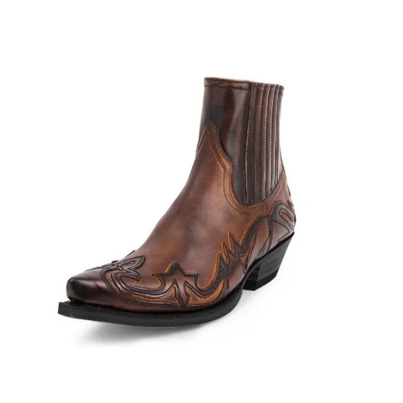 New Men's Boot Handmade Wedge  – Block Heel Ankle Boots recenzja i cena
