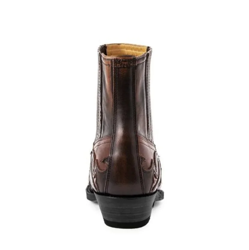 New Men's Boot Handmade Wedge  – Block Heel Ankle Boots recenzja i cena