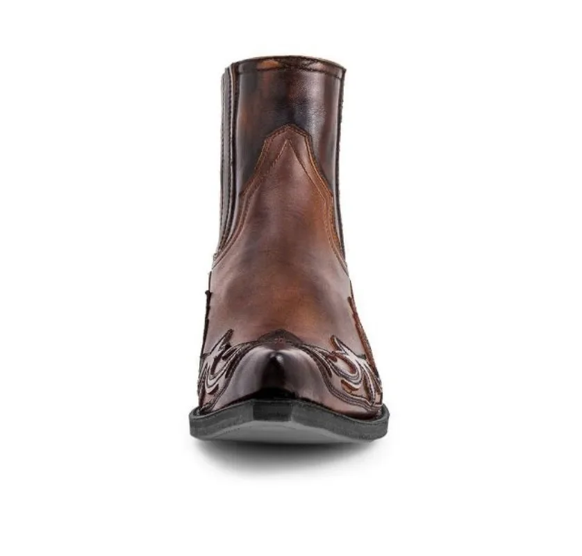 New Men's Boot Handmade Wedge  – Block Heel Ankle Boots recenzja i cena