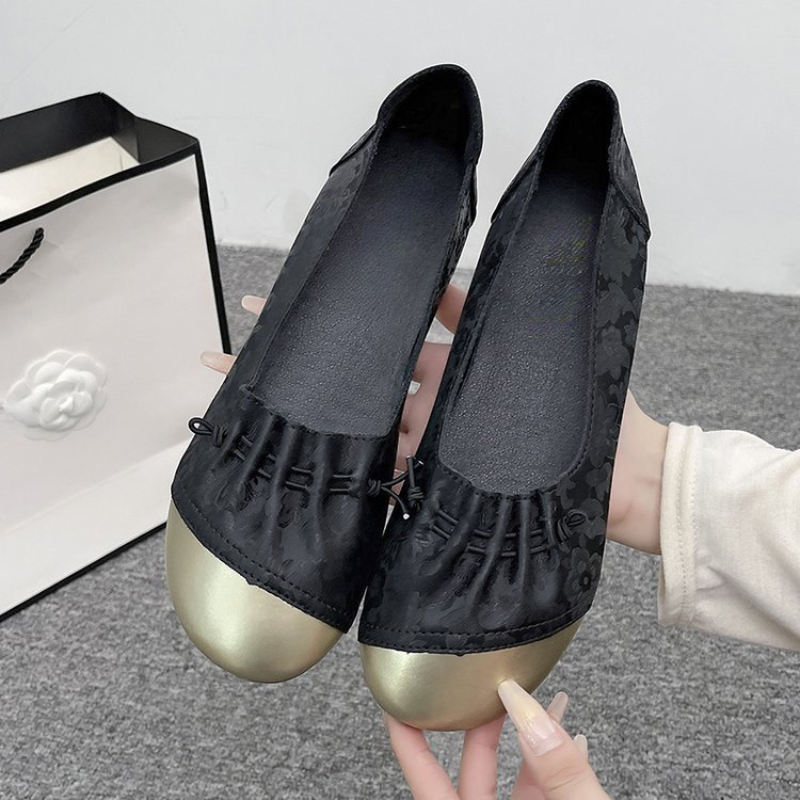 Chinese Style Color Block Slip – Shoes For Women Flats recenzja i cena