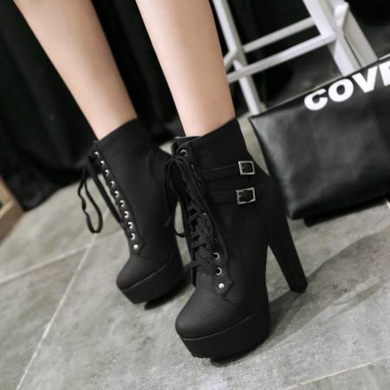 Winter Women Platform Ankle Bo – Block Heel Ankle Boots recenzja i cena