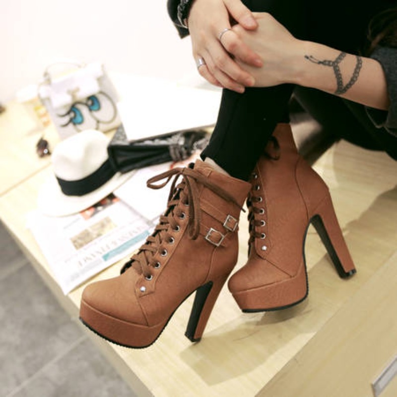Winter Women Platform Ankle Bo – Block Heel Ankle Boots recenzja i cena