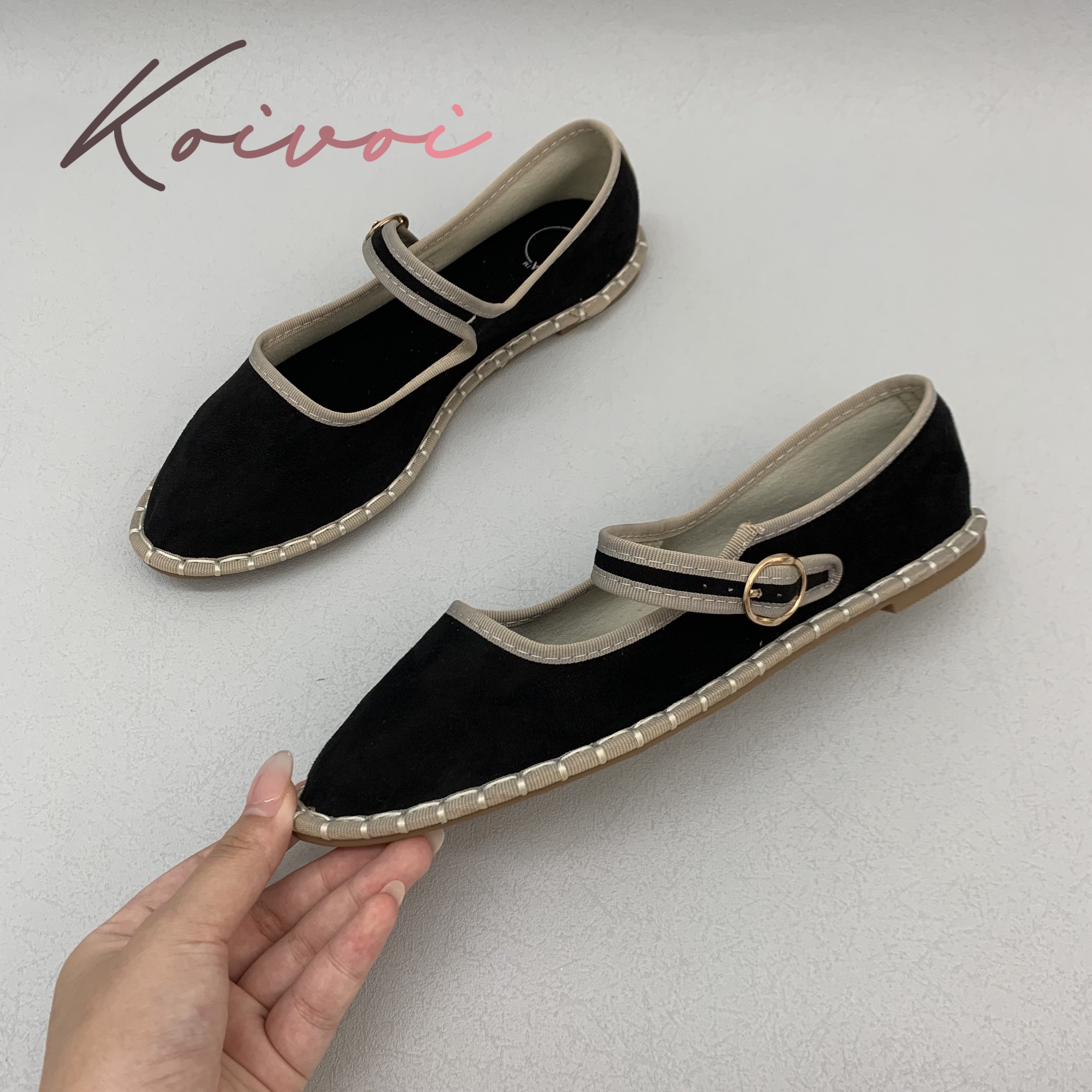 Hand Stitch Buckle Strap Flats – Women Shoes Jeans recenzja i cena