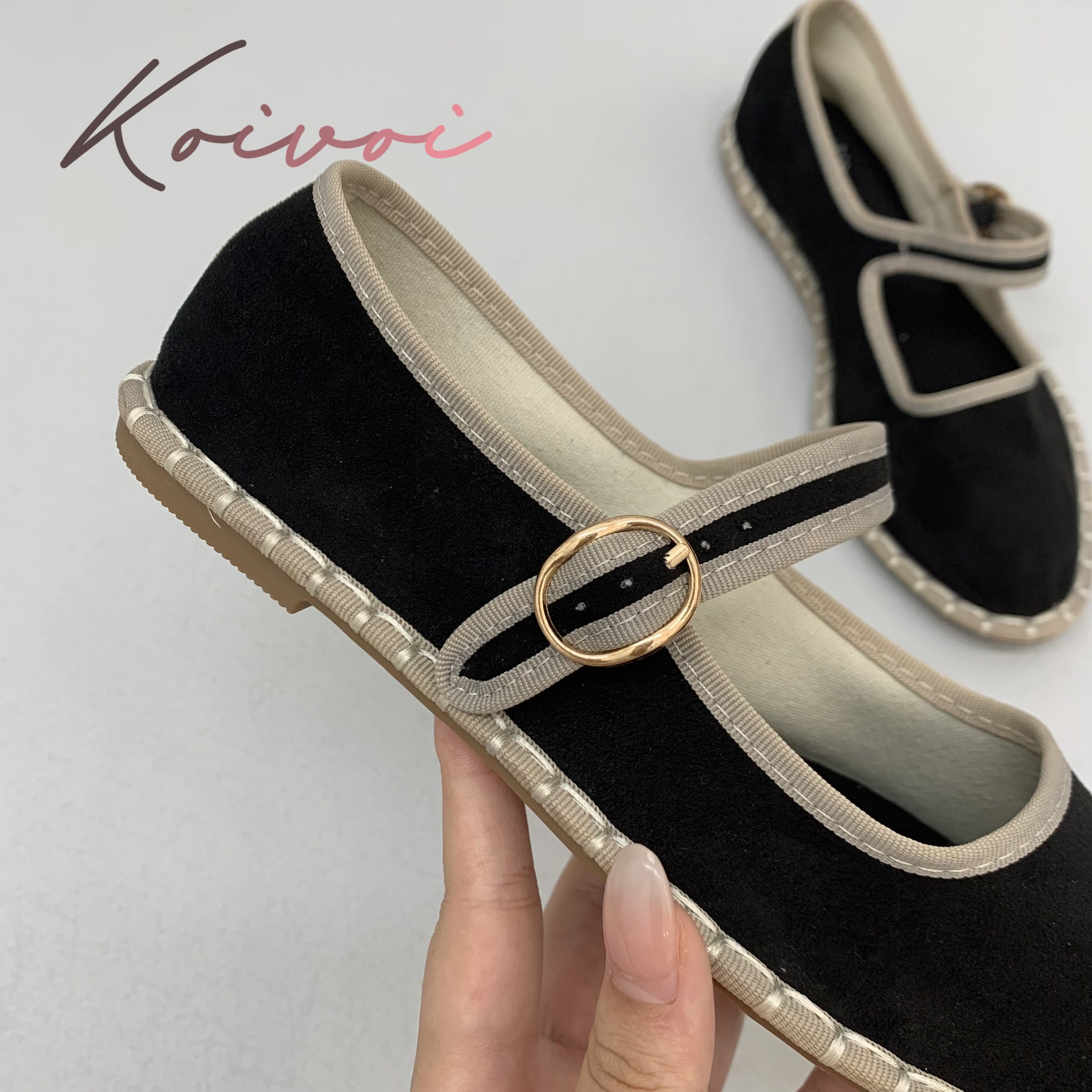 Hand Stitch Buckle Strap Flats – Women Shoes Jeans recenzja i cena