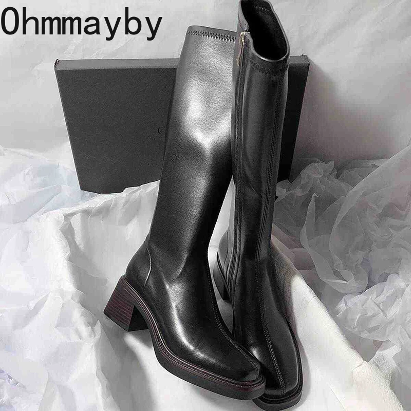 Vintage Thick Heel Women Knee  – High Knee Heel Boots recenzja i cena
