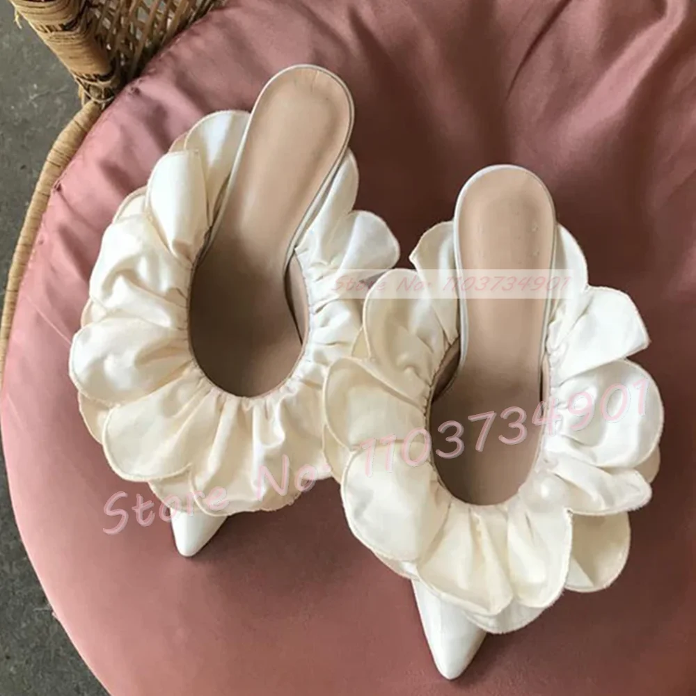 White Flower Satin Pointed Toe – Women Shoes Zara recenzja i cena