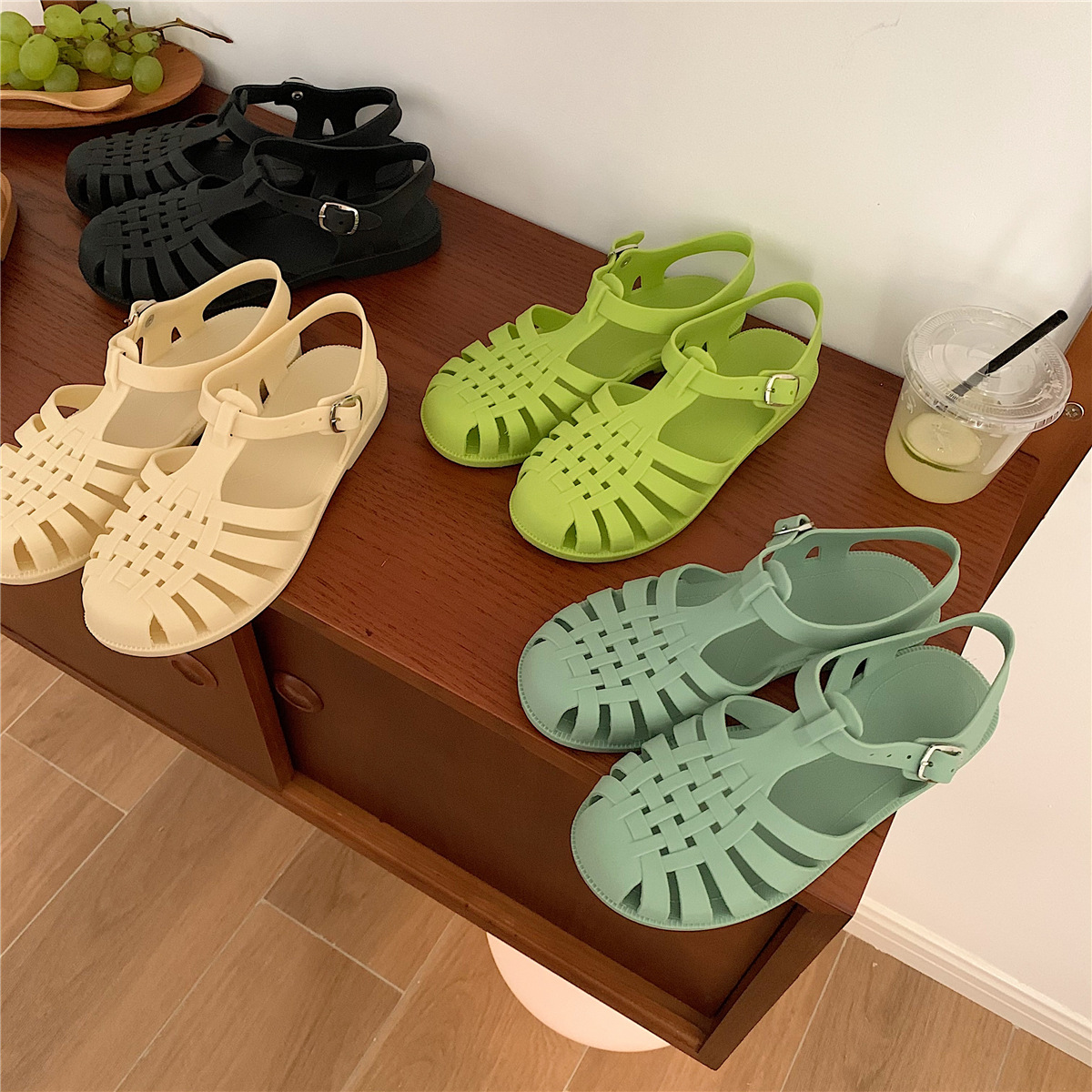 XIXITIAO Vintage Hollow Woven  – Jelly Sandal Women recenzja i cena