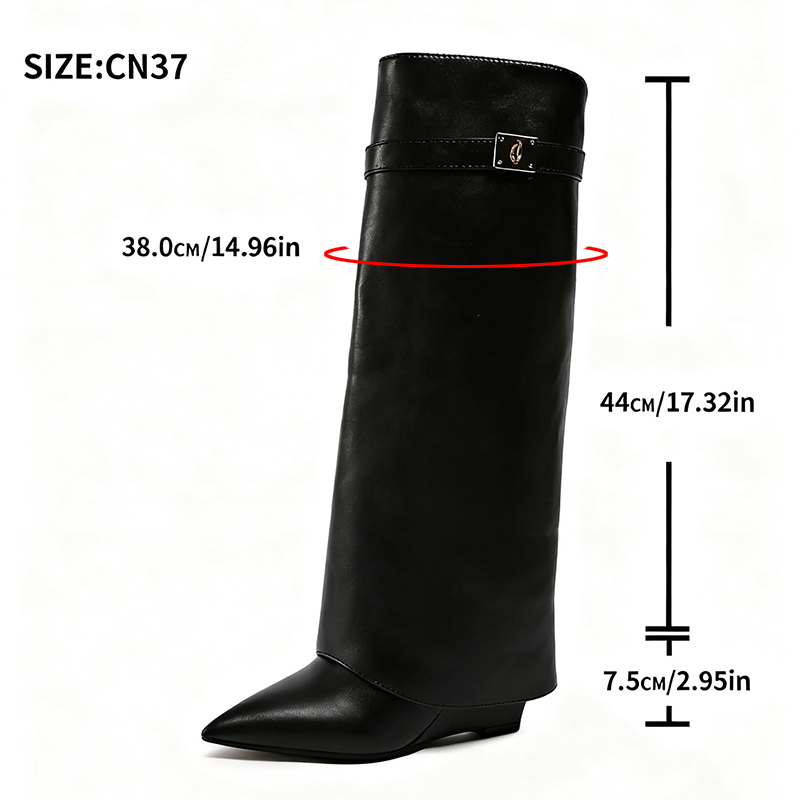 Black Pu Leather Knee High Boo – High Knee Heel Boots recenzja i cena