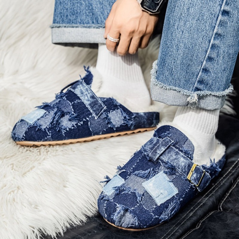 Fringe Tassel Denim Fleece Fla – Women Shoes Jeans recenzja i cena