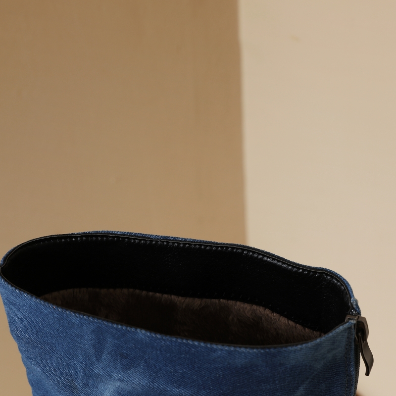 Blue Jeans Knee High Boots Wom – Women Shoes Jeans recenzja i cena