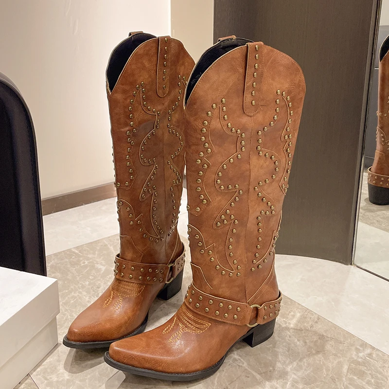 Autumn Winter Belt Buckle Rive – High Knee Heel Boots recenzja i cena