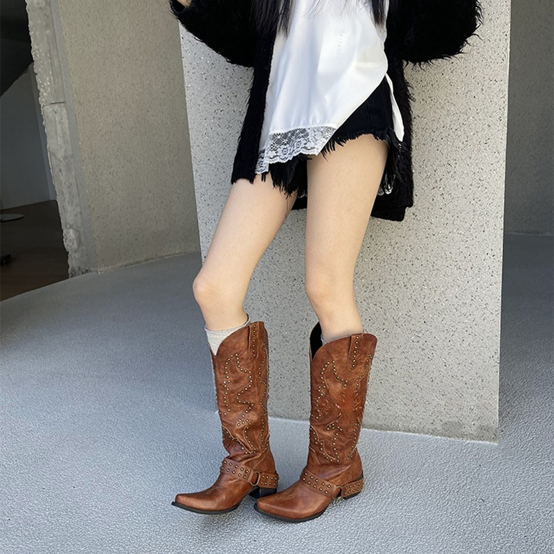 Autumn Winter Belt Buckle Rive – High Knee Heel Boots recenzja i cena