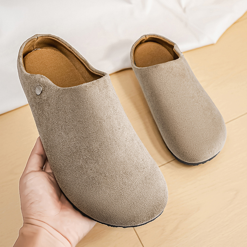 Men Suede Leather Slippers Mul – Women'S Shoes With Arch Support recenzja i cena