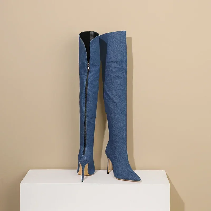 Sexy Women Thigh High Boots Bl – Women Shoes Jeans recenzja i cena