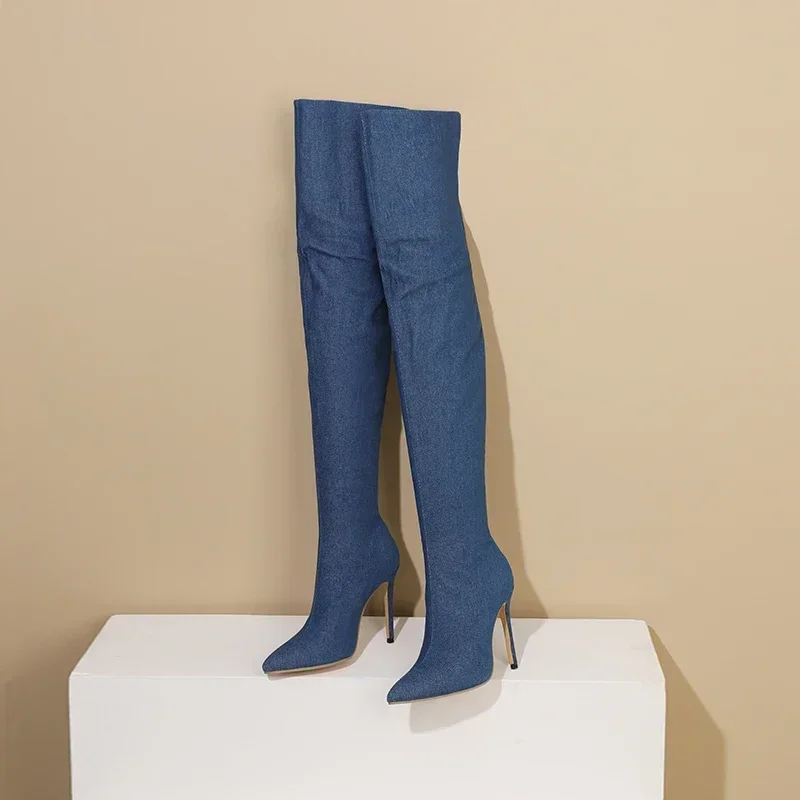 Sexy Women Thigh High Boots Bl – Women Shoes Jeans recenzja i cena