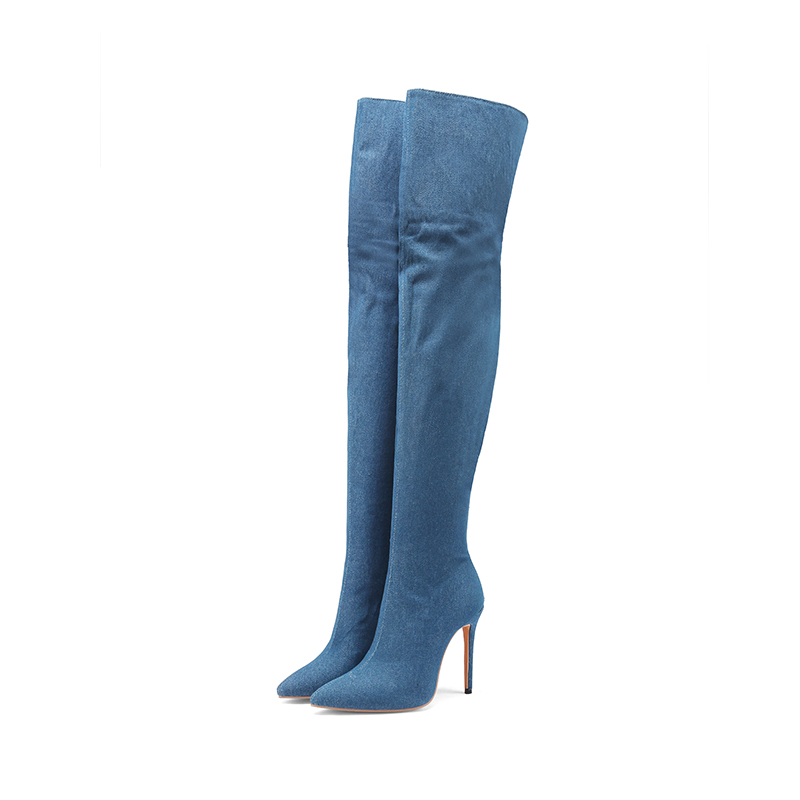 Sexy Women Thigh High Boots Bl – Women Shoes Jeans recenzja i cena