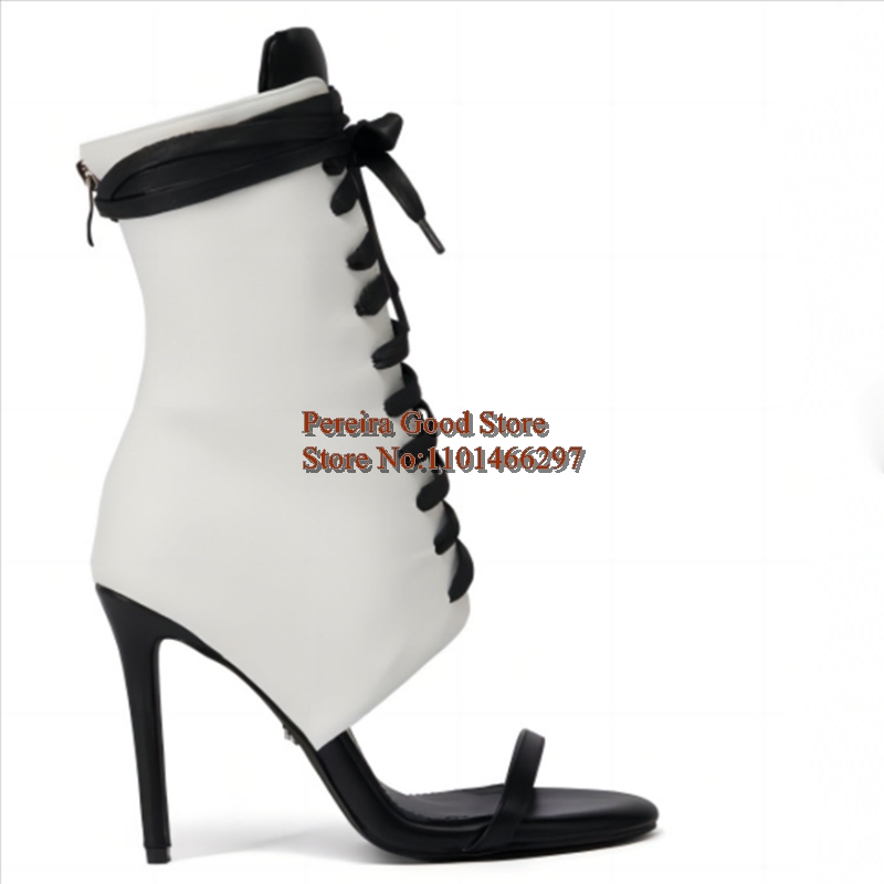 Black Lace up Tie Gladiator He – Women Shoes Boots recenzja i cena