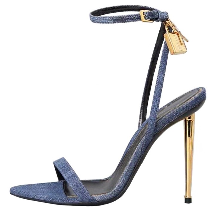 Sharp Pointed Gold Lock Strapp – Women Shoes Jeans recenzja i cena