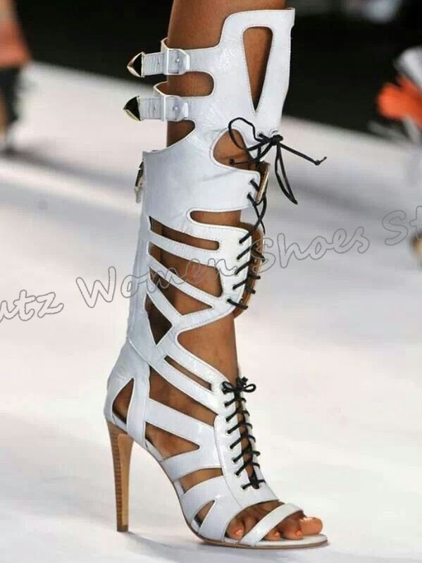 Sneaker Boot Knee High Lace-Up – High Knee Heel Boots recenzja i cena