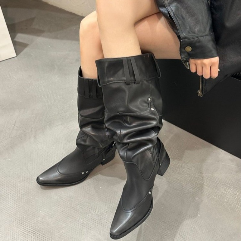 Wrapped Single Boots for Women – Block Heel Ankle Boots recenzja i cena