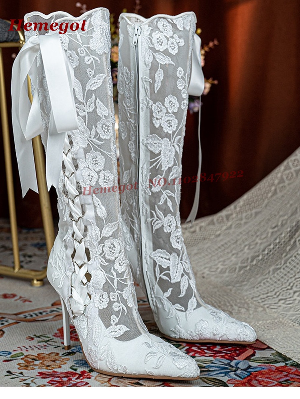 Lace Flower Print Romantic San – Women Shoes Boots recenzja i cena