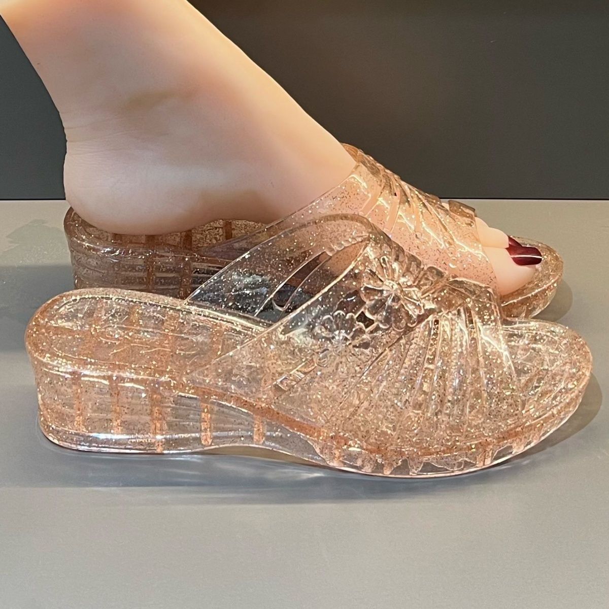 WFashion Purple Glitter Jelly  – Jelly Sandal Women recenzja i cena