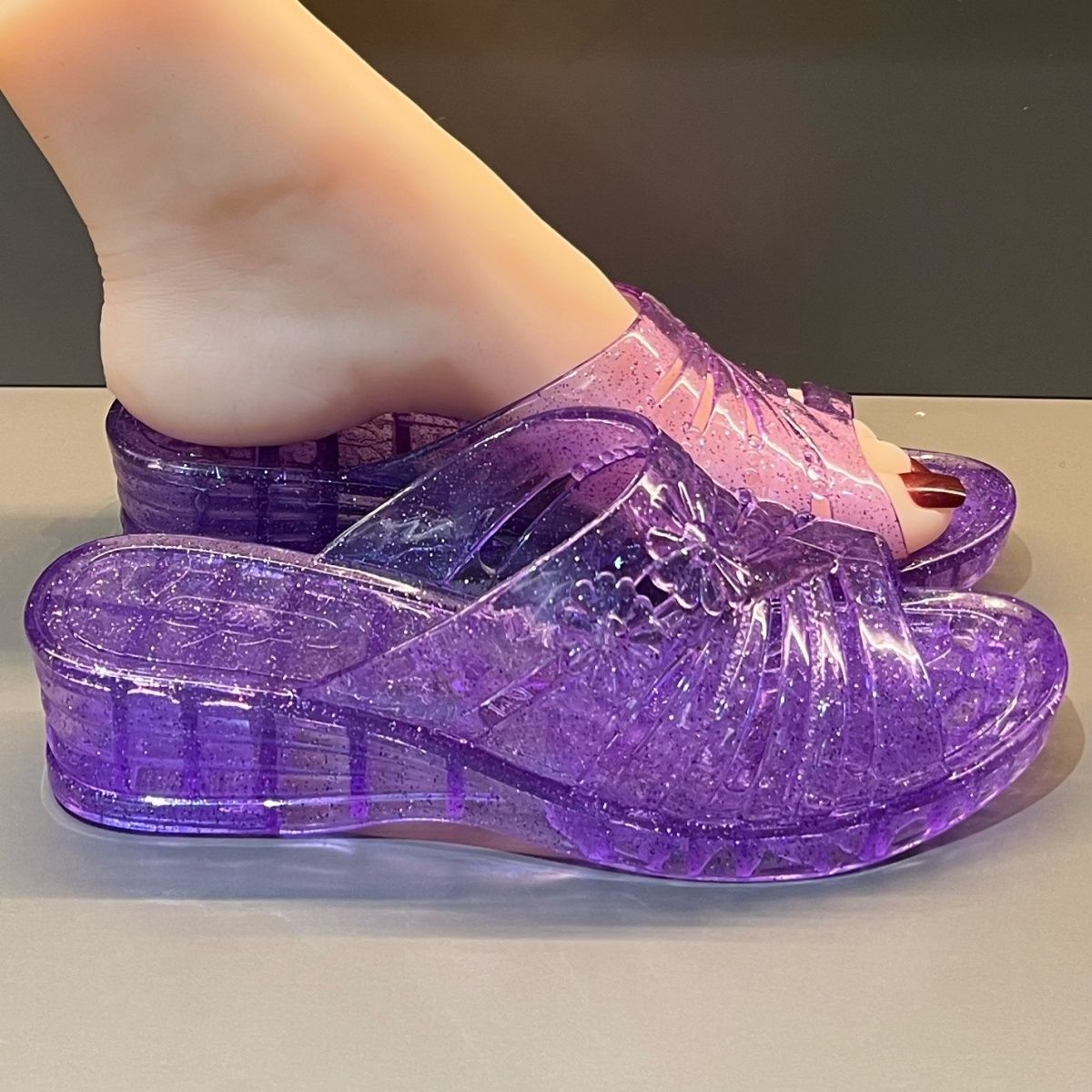 WFashion Purple Glitter Jelly  – Jelly Sandal Women recenzja i cena