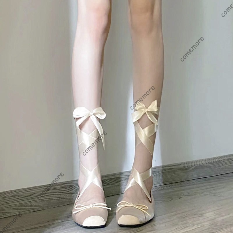 Women's Satin Ribbon Tie Balle – Shoes For Women Flats recenzja i cena