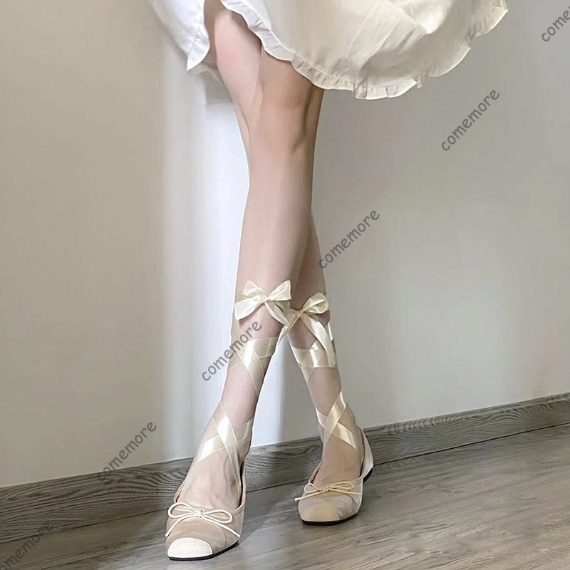 Women's Satin Ribbon Tie Balle – Shoes For Women Flats recenzja i cena