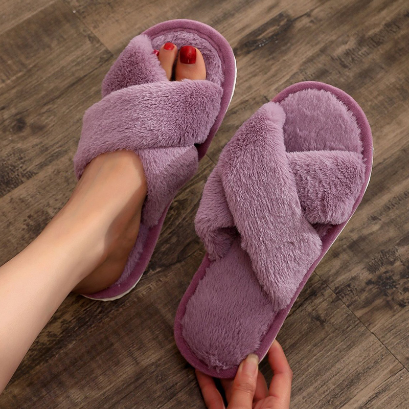 Autumn Winter Fluffy Fur Slipp – Women Shoes Winter recenzja i cena