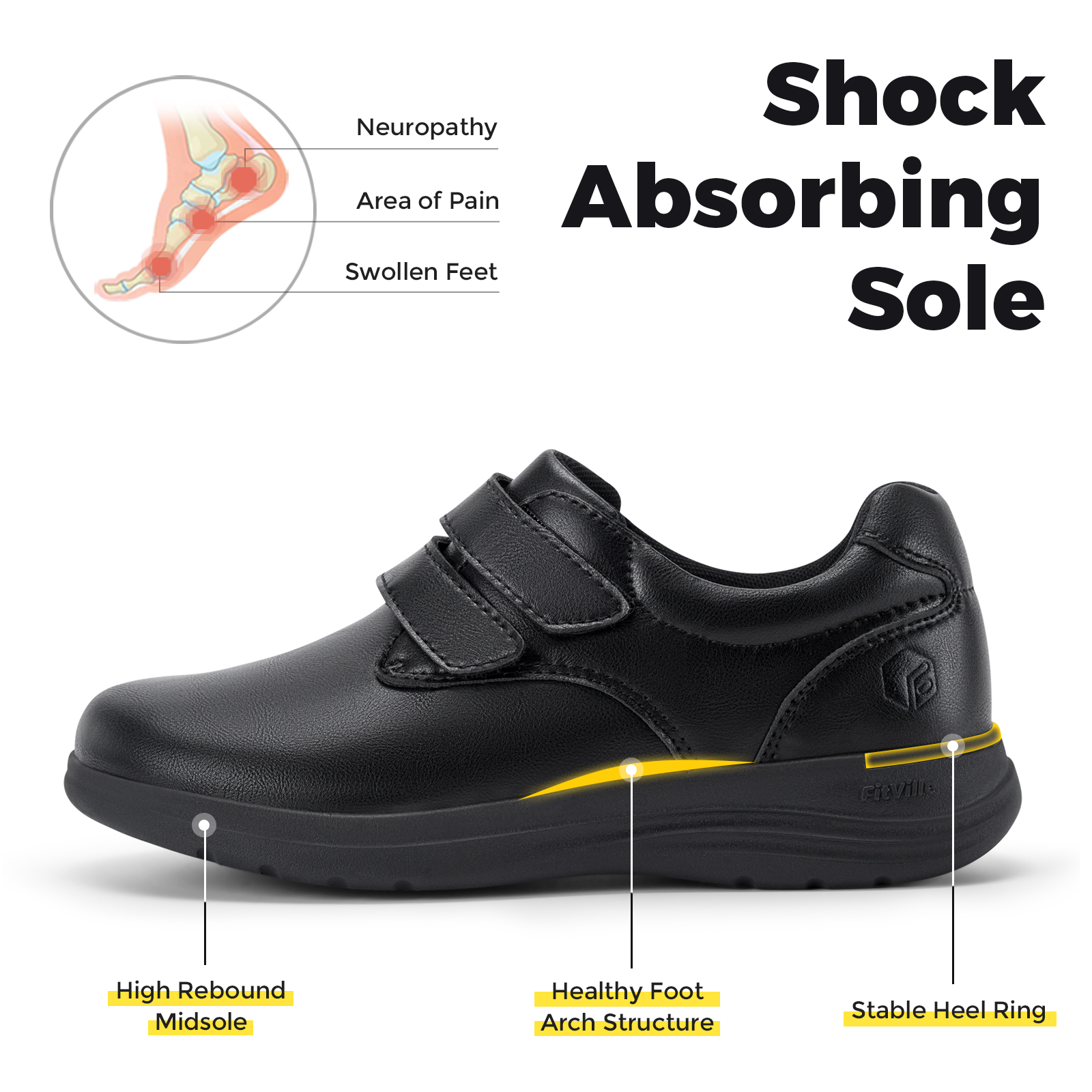 FitVille Leather Women's Shoes – Women'S Shoes With Arch Support recenzja i cena