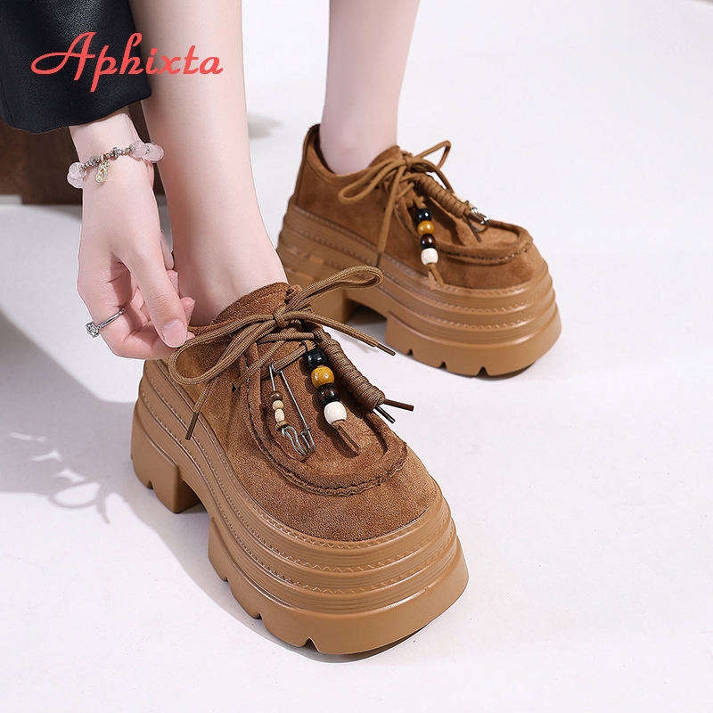 Aphixta Suede Upper Fringe Dec – Block Heel Ankle Boots recenzja i cena