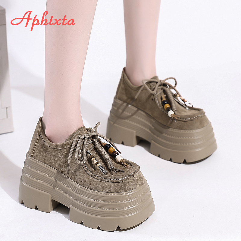 Aphixta Suede Upper Fringe Dec – Block Heel Ankle Boots recenzja i cena