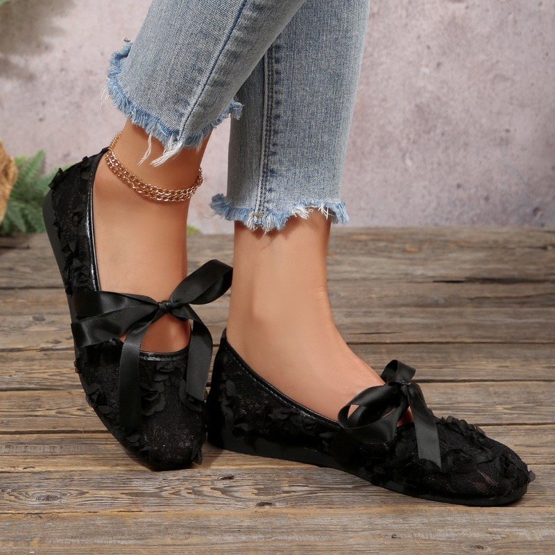 Fashion New Pink Lace Flower F – Shoes For Women Flats recenzja i cena