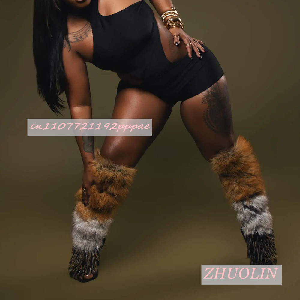 Summer Retro Plush Open Toe Sa – High Knee Heel Boots recenzja i cena