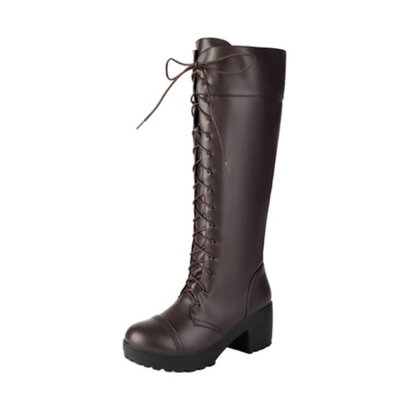 Womens Knee High Lace Up Comba – High Knee Heel Boots recenzja i cena